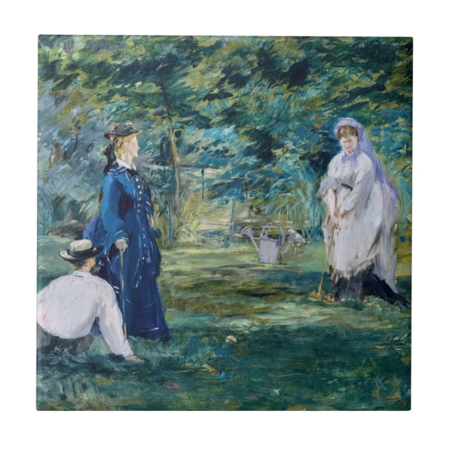 Edouard Manet - A Game of Croquet Ceramic Tile (Front)