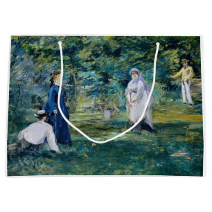 Edouard Manet - A Game of Croquet Large Gift Bag