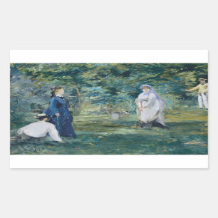 Edouard Manet - A Game of Croquet Rectangular Sticker