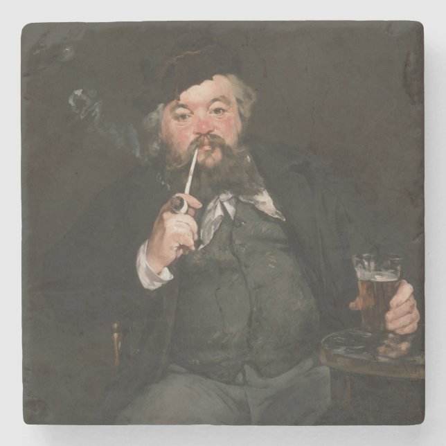 Edouard Manet - A Good Glass of Beer / Le bon bock Stone Coaster (Front)