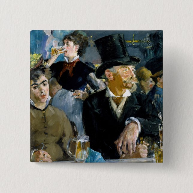 Edouard Manet - At the Cafe 15 Cm Square Badge (Front)