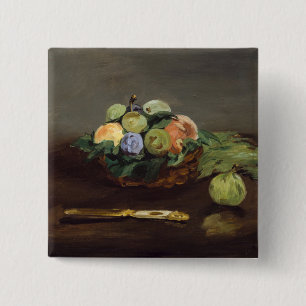 Edouard Manet - Basket of Fruits 15 Cm Square Badge