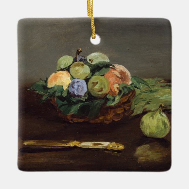 Edouard Manet - Basket of Fruits Ceramic Ornament (Front)