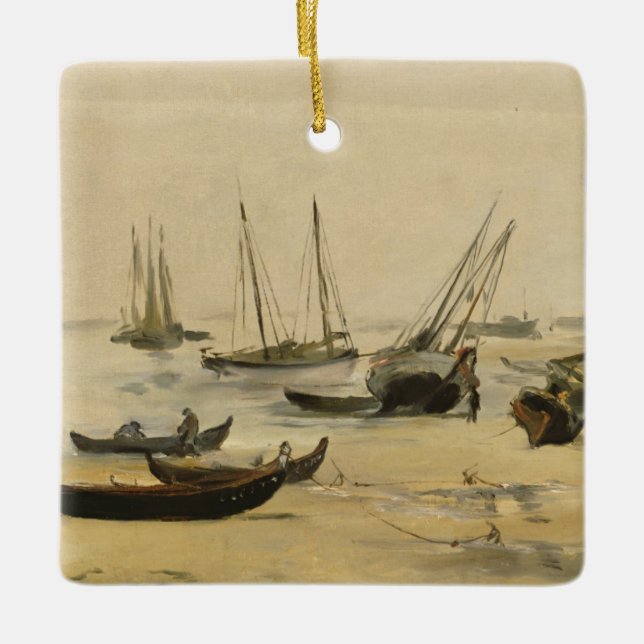 Edouard Manet | Beach, Low Tide Ceramic Ornament (Front)