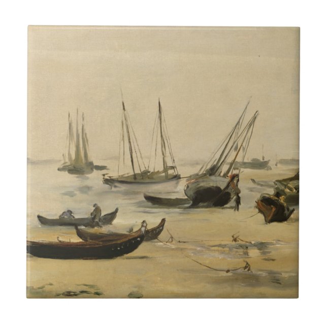 Edouard Manet | Beach, Low Tide Ceramic Tile (Front)