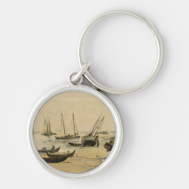 Edouard Manet | Beach, Low Tide Key Ring (Front)