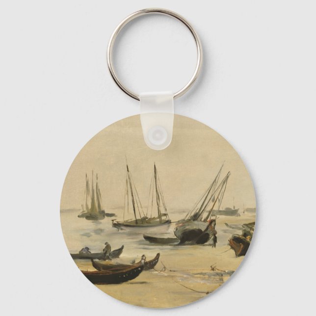 Edouard Manet | Beach, Low Tide Key Ring (Front)