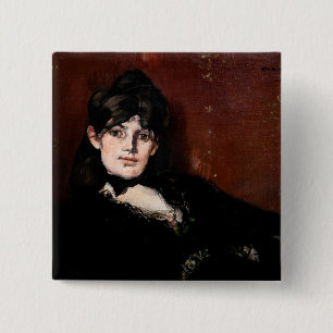 Edouard Manet - Berthe Morisot Reclining 15 Cm Square Badge