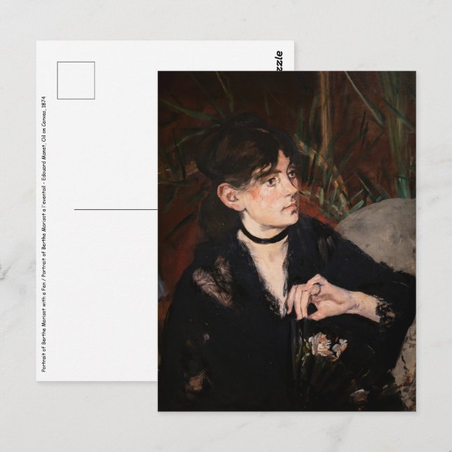 Edouard Manet - Berthe Morisot with a Fan 1874 Postcard (Front/Back)