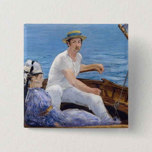 Edouard Manet - Boating 15 Cm Square Badge (Front)