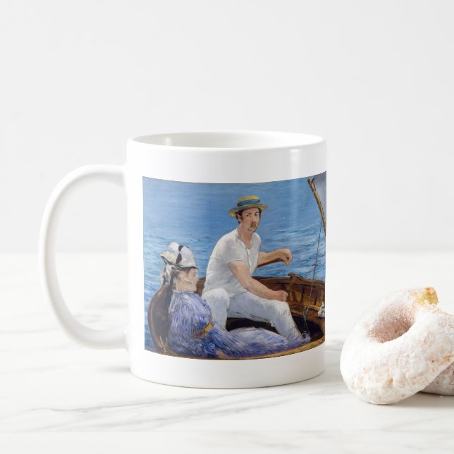 Edouard Manet - Boating Coffee Mug (With Donut)