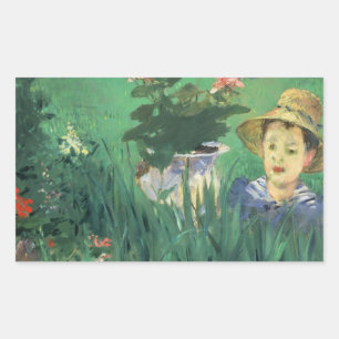 Édouard Manet - Boy in Flowers Rectangular Sticker