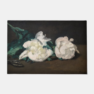 Edouard Manet - Branch of White Peonies, Secateurs Doormat