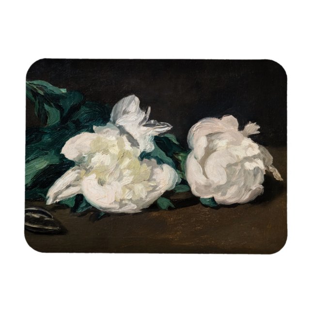 Edouard Manet - Branch of White Peonies, Secateurs Magnet (Horizontal)