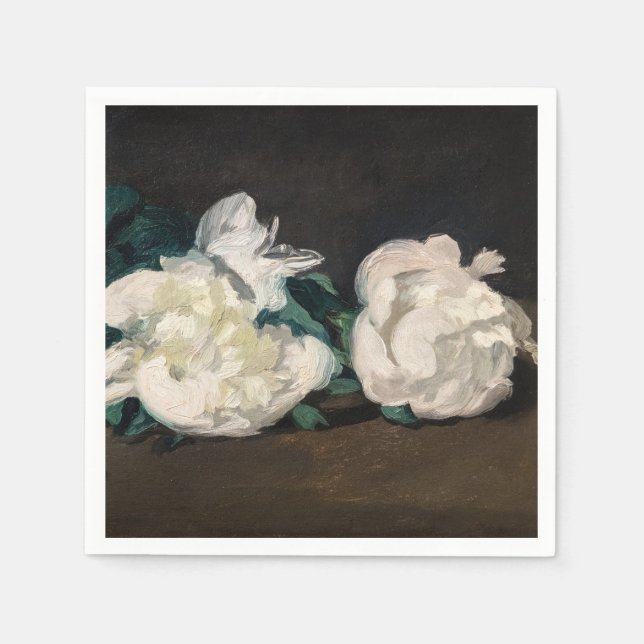Edouard Manet - Branch of White Peonies, Secateurs Napkin (Front)