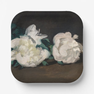 Edouard Manet - Branch of White Peonies, Secateurs Paper Plate
