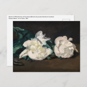 Edouard Manet - Branch of White Peonies, Secateurs Postcard