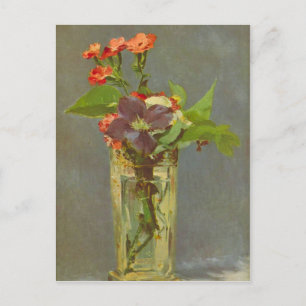Edouard Manet - Carnations and Clematis in a Cryst Postcard