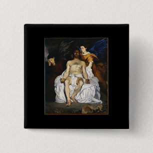 Edouard Manet - Dead Christ with Angels - 1864 15 Cm Square Badge