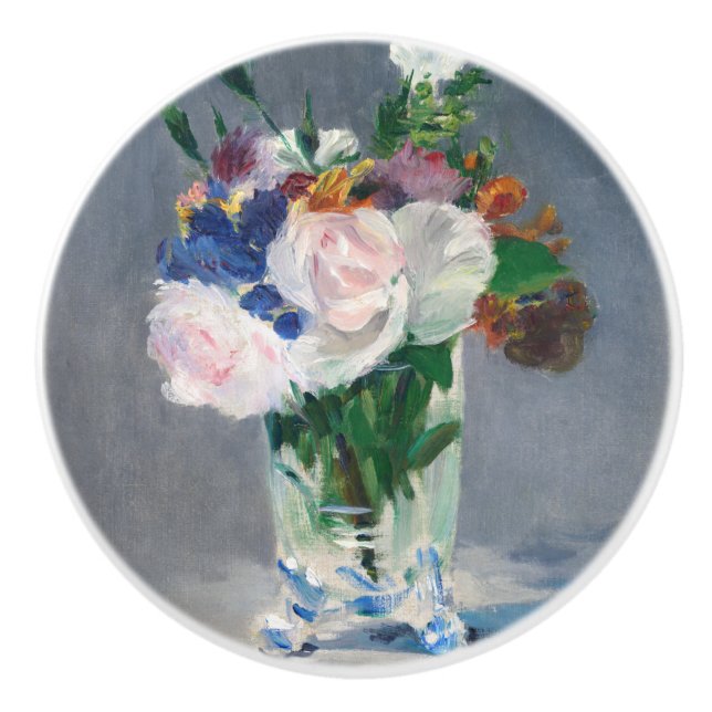 Edouard Manet - Flowers in a Crystal Vase Ceramic Knob (Front)