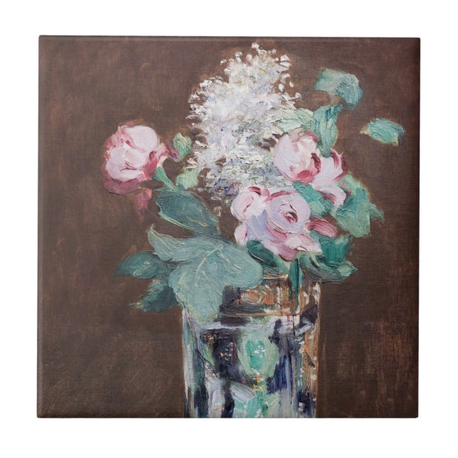 Edouard Manet - Flowers in a Crystal Vase Ceramic Tile (Front)