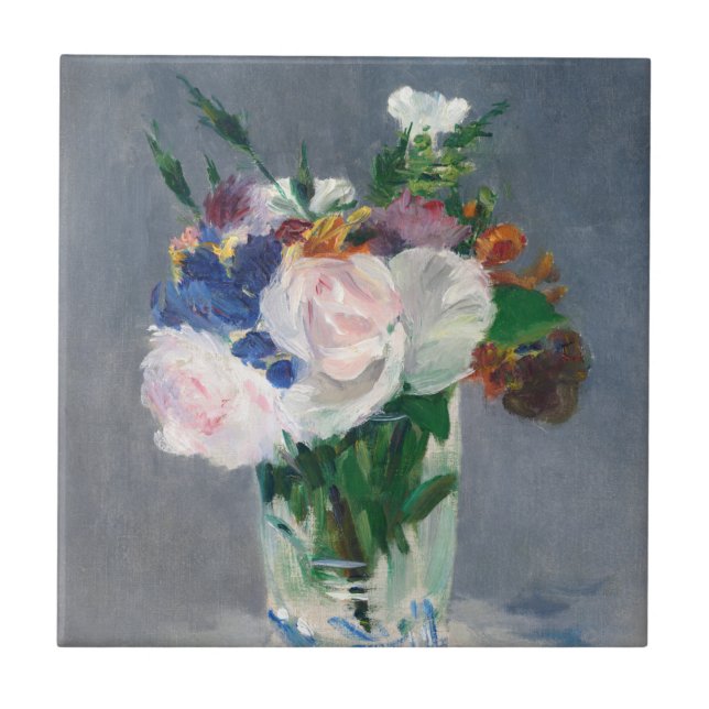 Edouard Manet - Flowers in a Crystal Vase Ceramic Tile (Front)