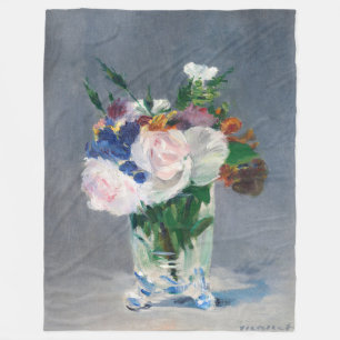 Edouard Manet - Flowers in a Crystal Vase Fleece Blanket