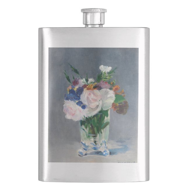 Edouard Manet - Flowers in a Crystal Vase Hip Flask (Front)
