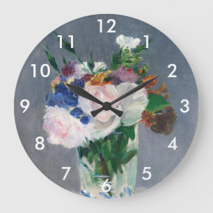 Edouard Manet - Flowers in a Crystal Vase Large Clock