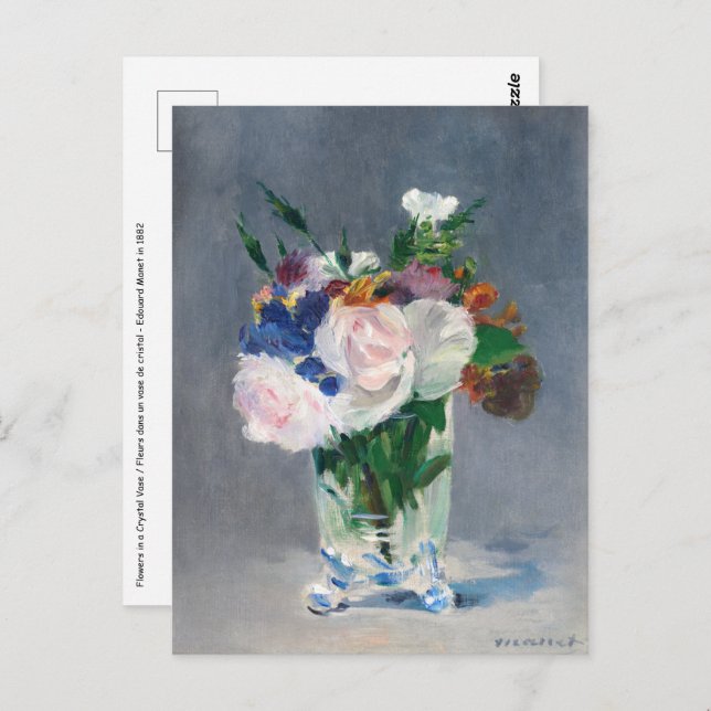 Edouard Manet - Flowers in a Crystal Vase Postcard (Front/Back)