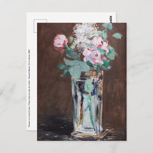 Edouard Manet - Flowers in a Crystal Vase Postcard (Front/Back)