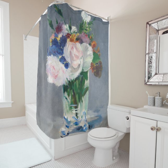 Edouard Manet - Flowers in a Crystal Vase Shower Curtain (In Situ)
