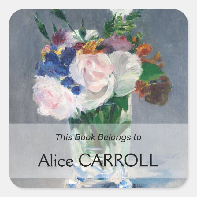 Edouard Manet - Flowers in a Crystal Vase Square Sticker (Front)