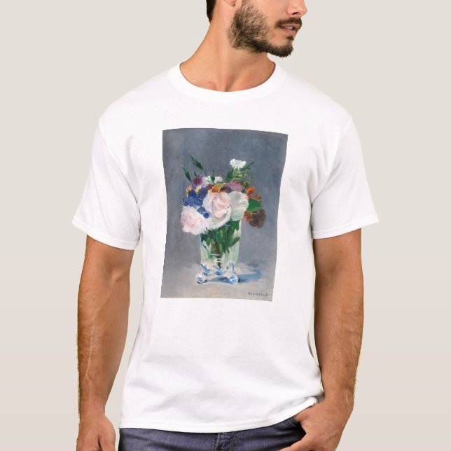 Edouard Manet - Flowers in a Crystal Vase T-Shirt (Front)