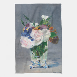 Edouard Manet - Flowers in a Crystal Vase Tea Towel
