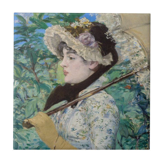 Edouard Manet - Jeanne / Spring Ceramic Tile (Front)