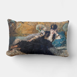 Edouard Manet - Lady with Fans Lumbar Cushion