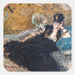 Edouard Manet - Lady with Fans Square Sticker