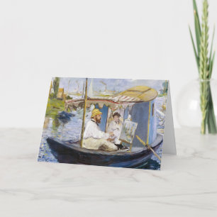Edouard Manet - Monet in his Studio Boat Card