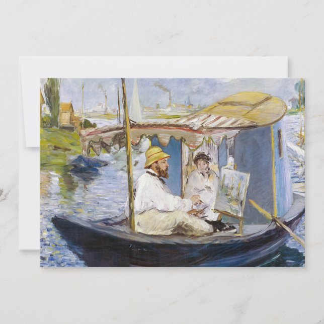 Edouard Manet - Monet in his Studio Boat Invitation (Front)