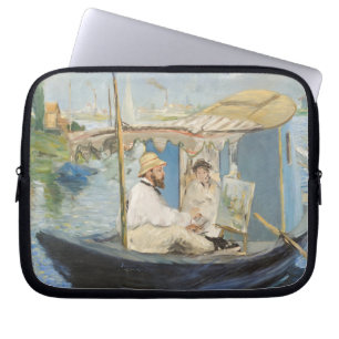Edouard Manet - Monet Painting on His Studio Boat Laptop Sleeve