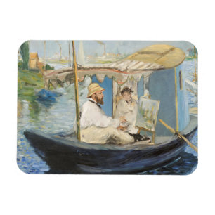 Edouard Manet - Monet Painting on His Studio Boat Magnet