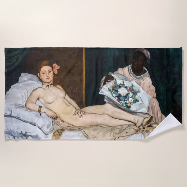 Edouard Manet - Olympia Beach Towel (Front)