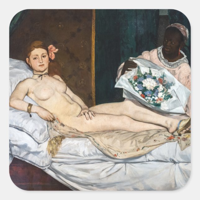 Edouard Manet - Olympia Square Sticker (Front)