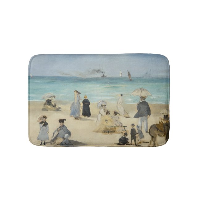 Edouard Manet - On the Beach, Boulogne-sur-Mer Bath Mat (Front)