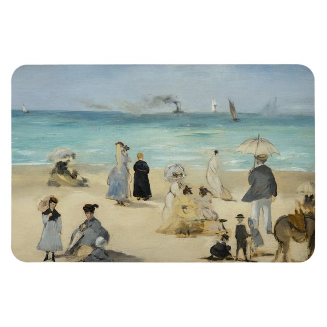 Edouard Manet - On the Beach, Boulogne-sur-Mer Magnet (Horizontal)