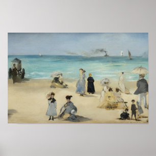Edouard Manet - On the Beach, Boulogne-sur-Mer Poster