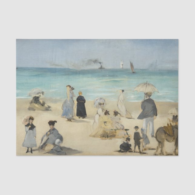 Edouard Manet - On the Beach, Boulogne-sur-Mer Tissue Paper (Front)