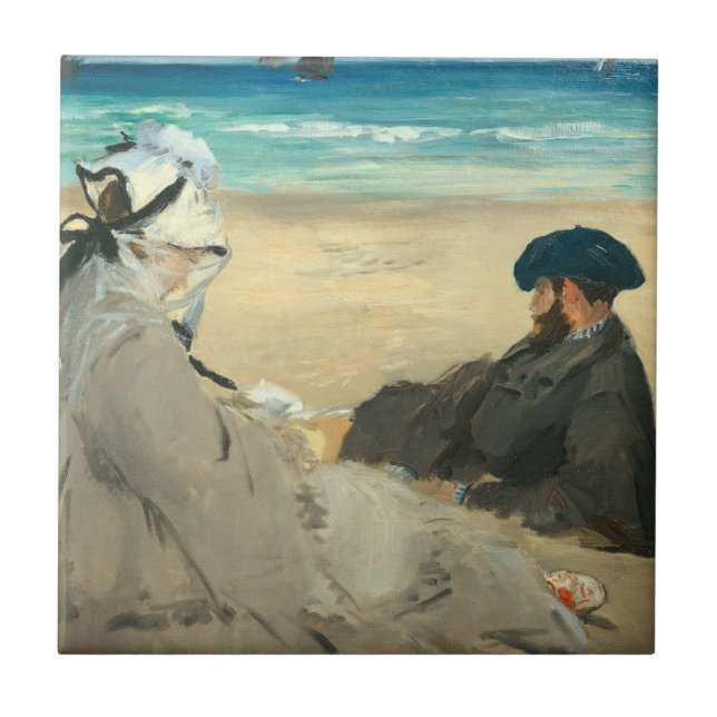 Edouard Manet - On the Beach Ceramic Tile (Front)