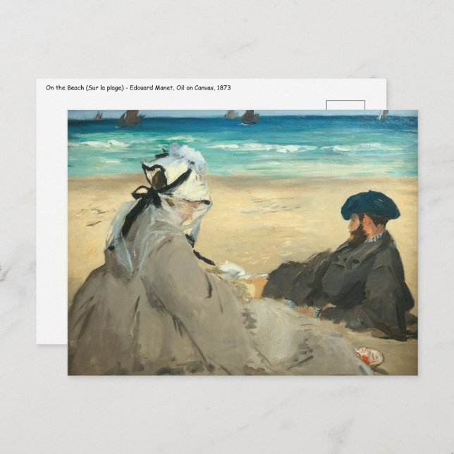 Edouard Manet - On the Beach Postcard (Front/Back)